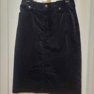 Christopher & Banks Black Velveteen straight skirt - NEW